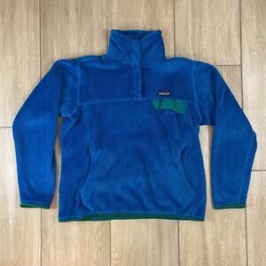 Patagonia Synchilla Snap-T Fleece Pullover Women’s M Blue Green Polartec